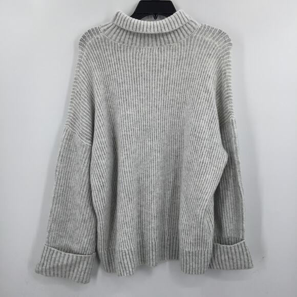 NWT Topshop Knitted Super Soft Funnel Neck Sweater Long Sleeve Gray 8-10 M - Picture 3 of 5